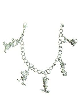 Disney Silver Character Charm Bracelet with Classic Figures